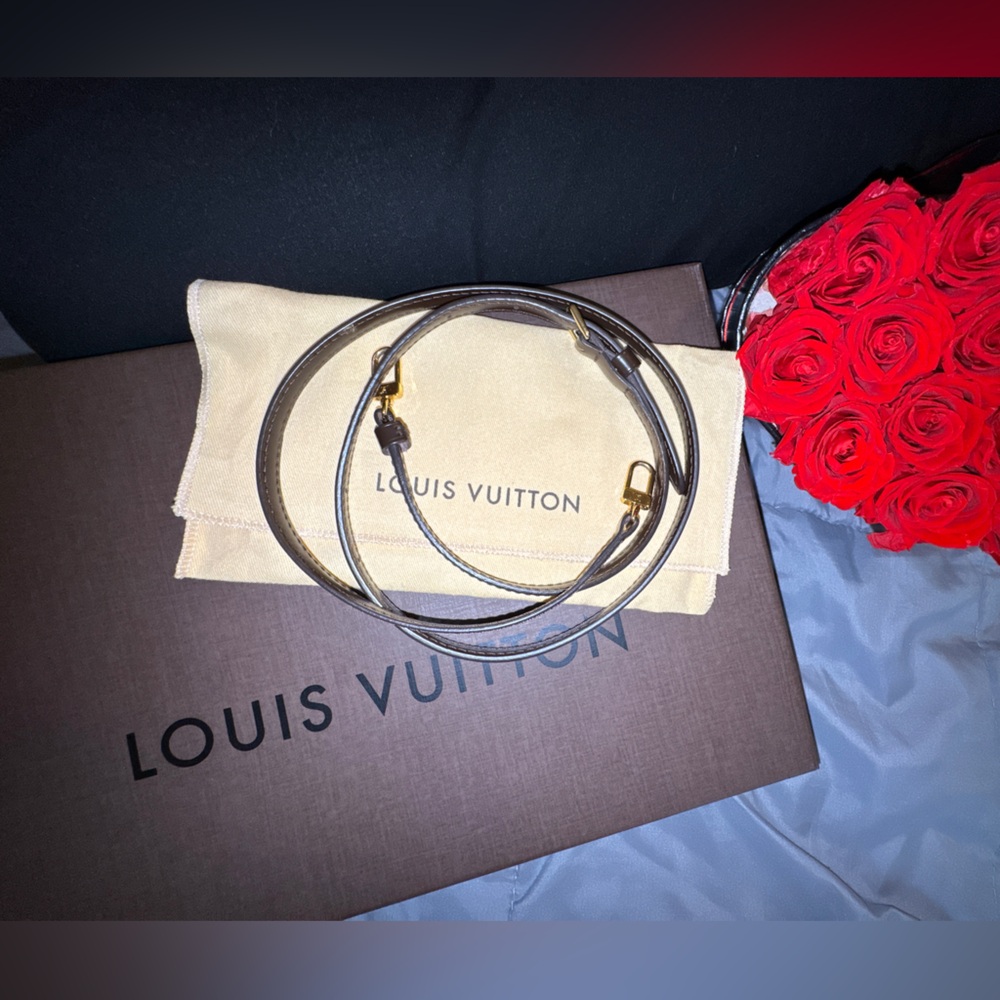 Authentic Louis Vuitton Gold And Brown Leather Strap